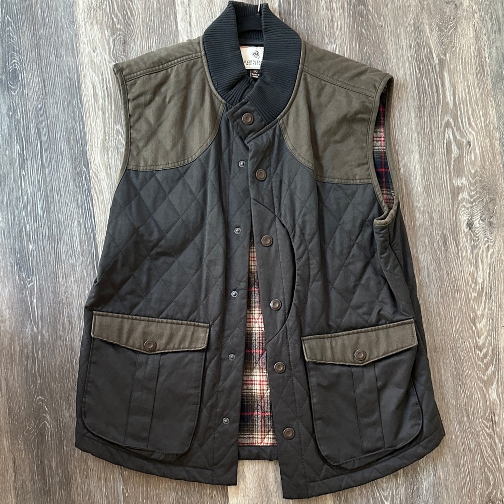 Legendary Whitetails Quilted Black and Olive Vest